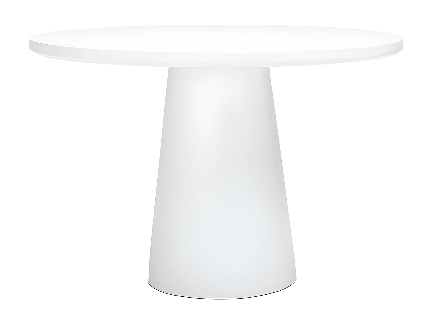 Danli - Table à manger 4 personnes ronde en fibre de ciment - Blanc