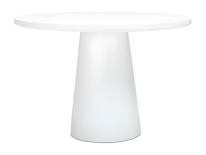 Danli - Table à manger 4 personnes ronde en fibre de ciment - Blanc