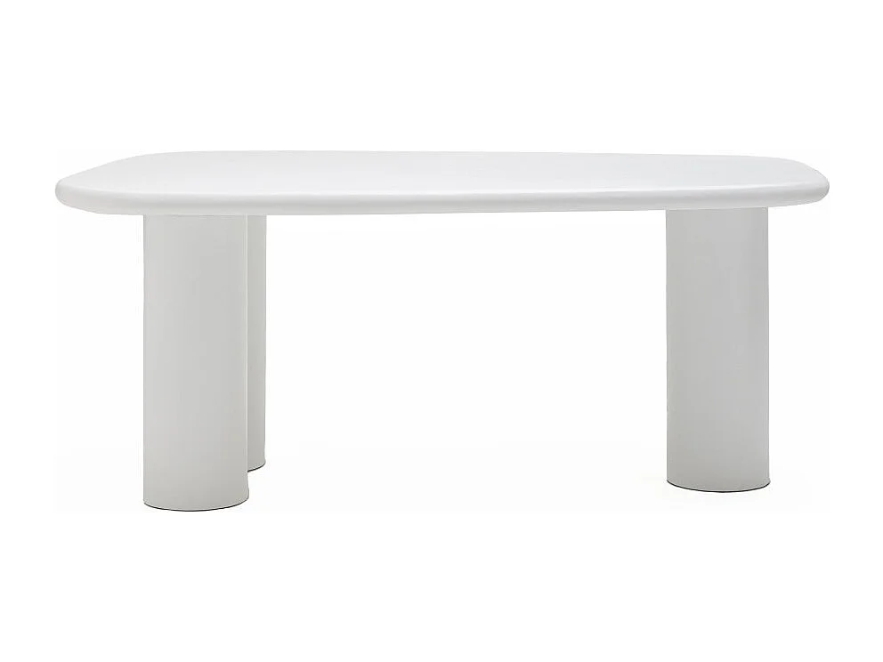 Rhodes - Table à manger 6 personnes organique en fibre de ciment - Blanc
