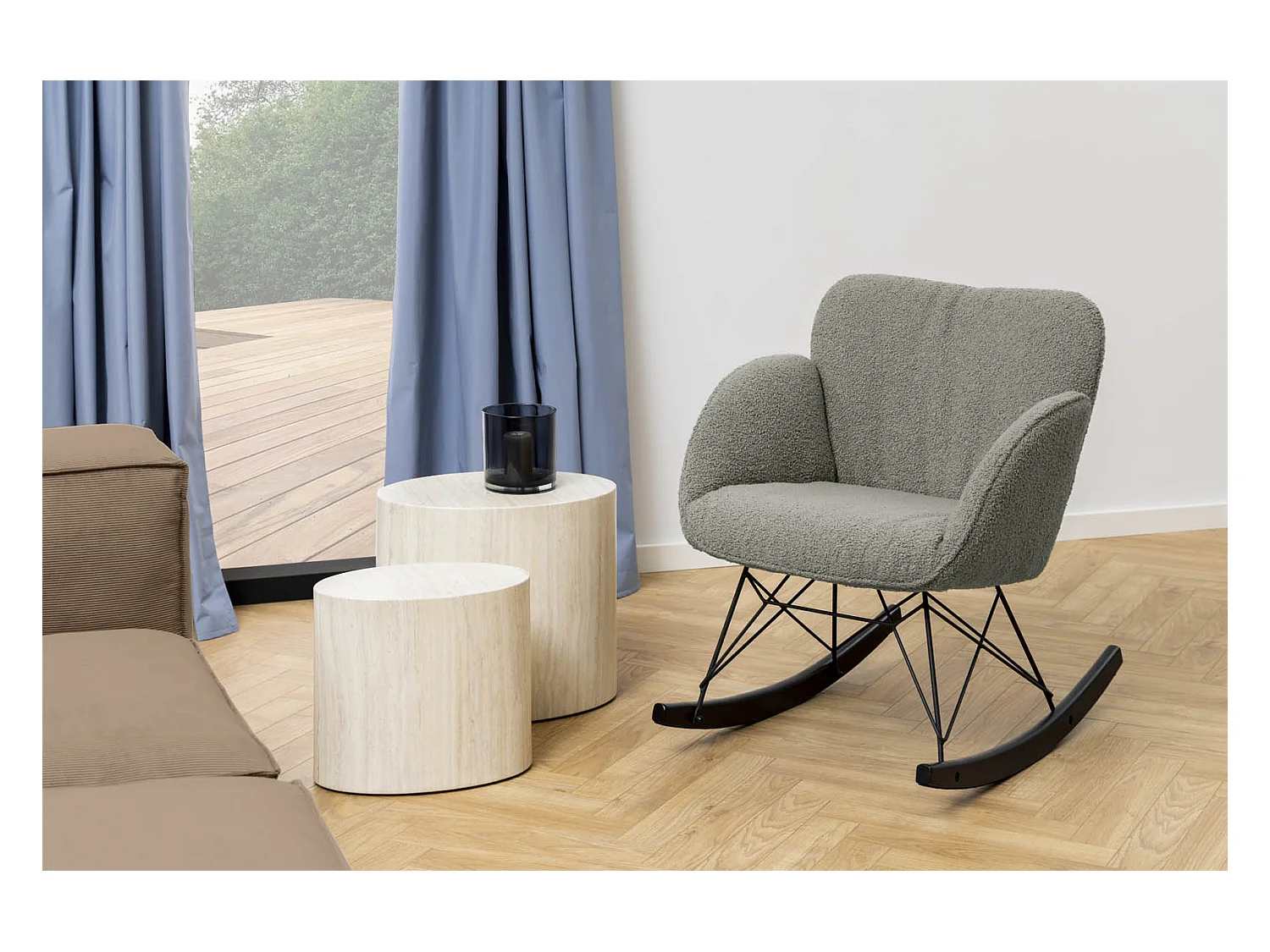 Kelsey fauteuil chaise à bascule marron.