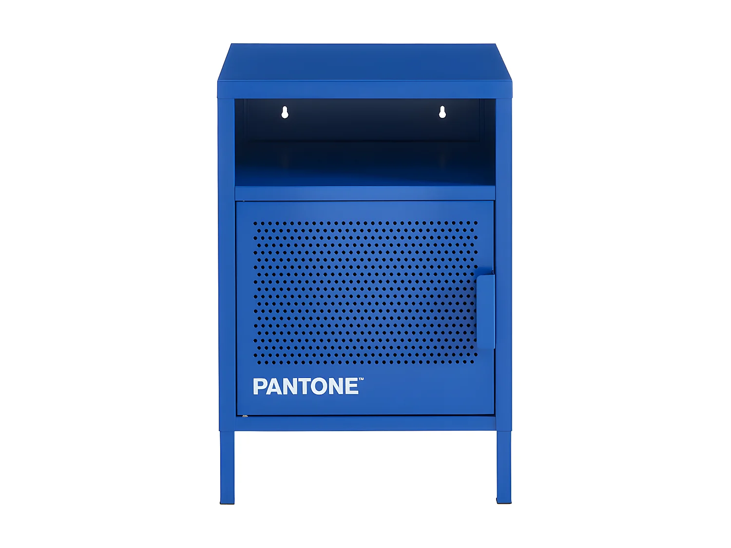 Nino - Table de chevet 1 porte en métal PANTONE - Bleu électrique