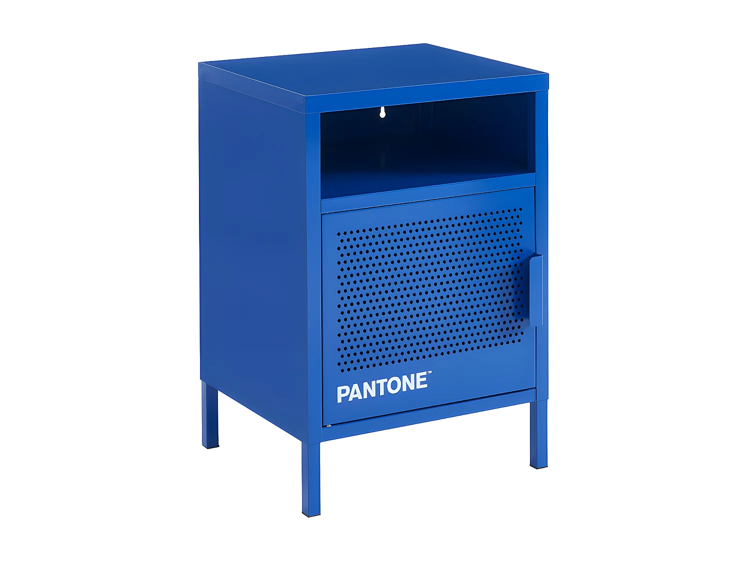 Nino - Table de chevet 1 porte en métal PANTONE - Bleu électrique