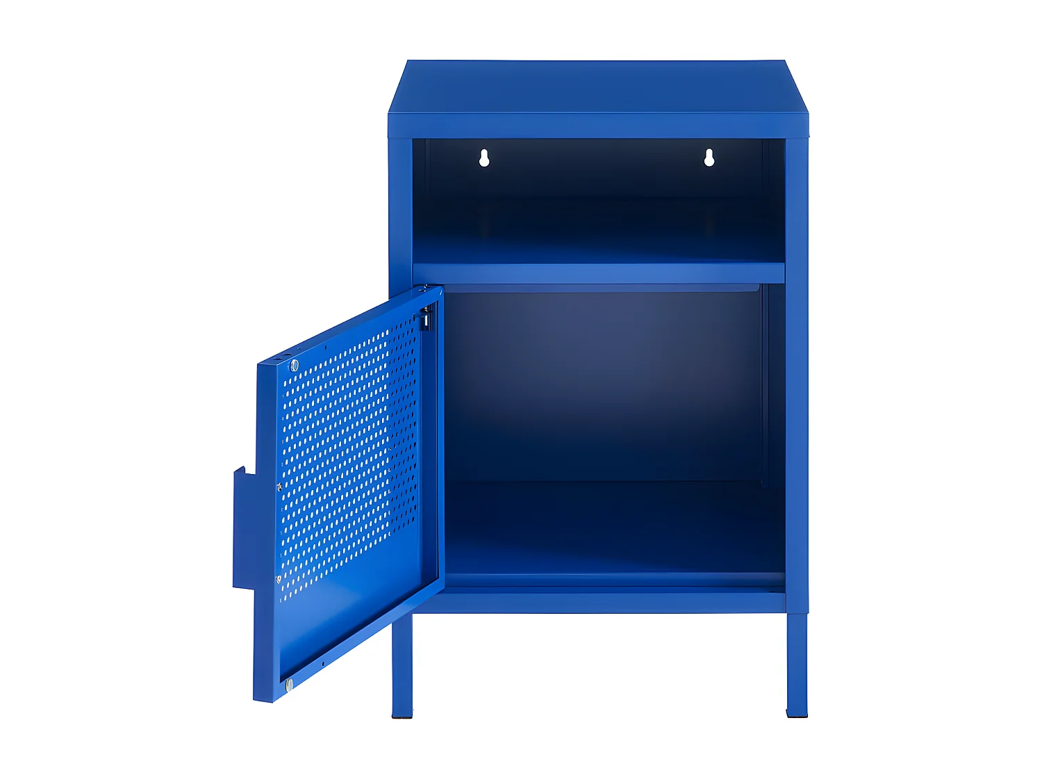 Nino - Table de chevet 1 porte en métal PANTONE - Bleu électrique