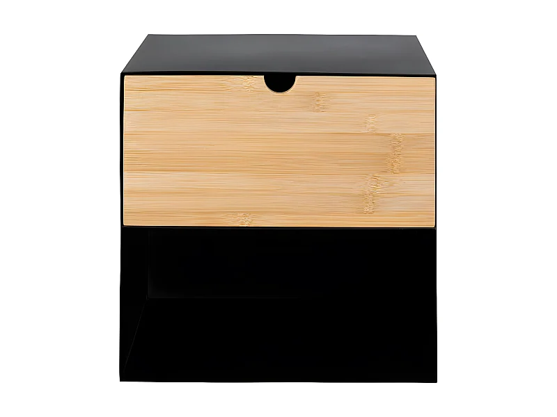 Sematura - Table de chevet murale en métal - Noir