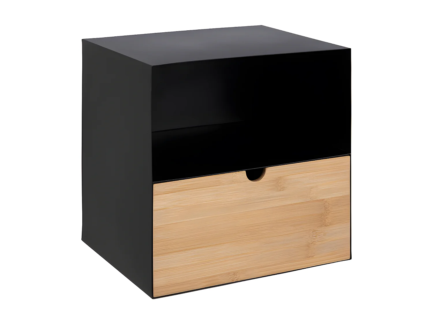 Sematura - Table de chevet murale en métal - Noir