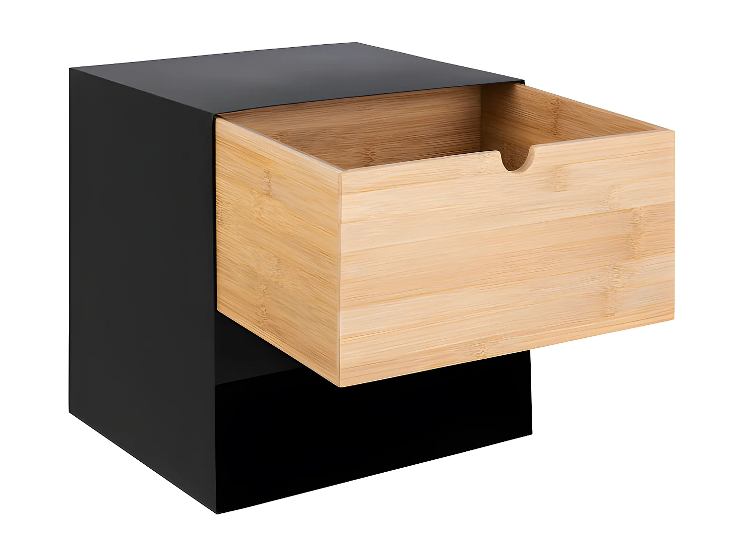 Sematura - Table de chevet murale en métal - Noir