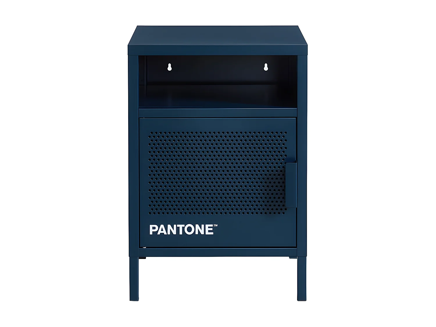 Nino - Table de chevet 1 porte en métal PANTONE - Bleu nuit