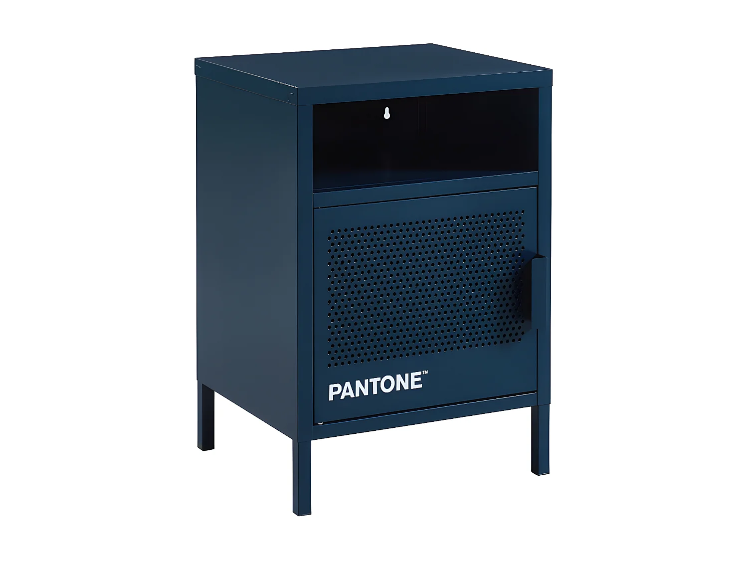 Nino - Table de chevet 1 porte en métal PANTONE - Bleu nuit