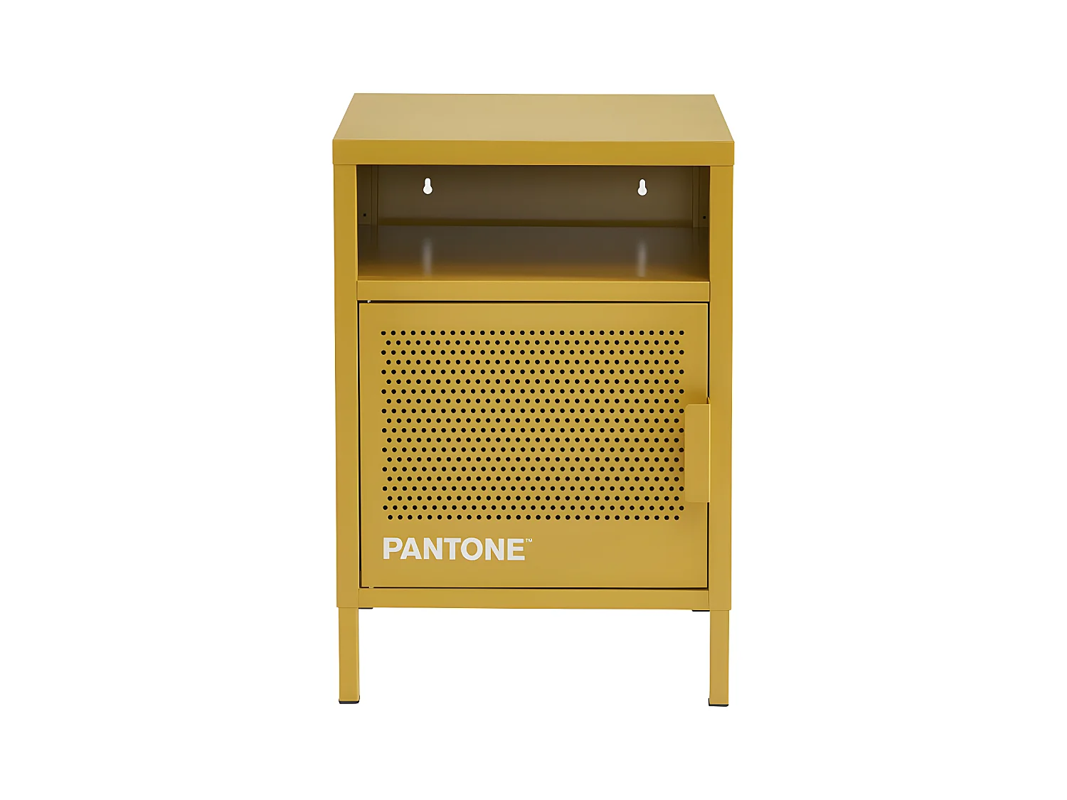 Nino - Table de chevet 1 porte en métal PANTONE - Jaune moutarde