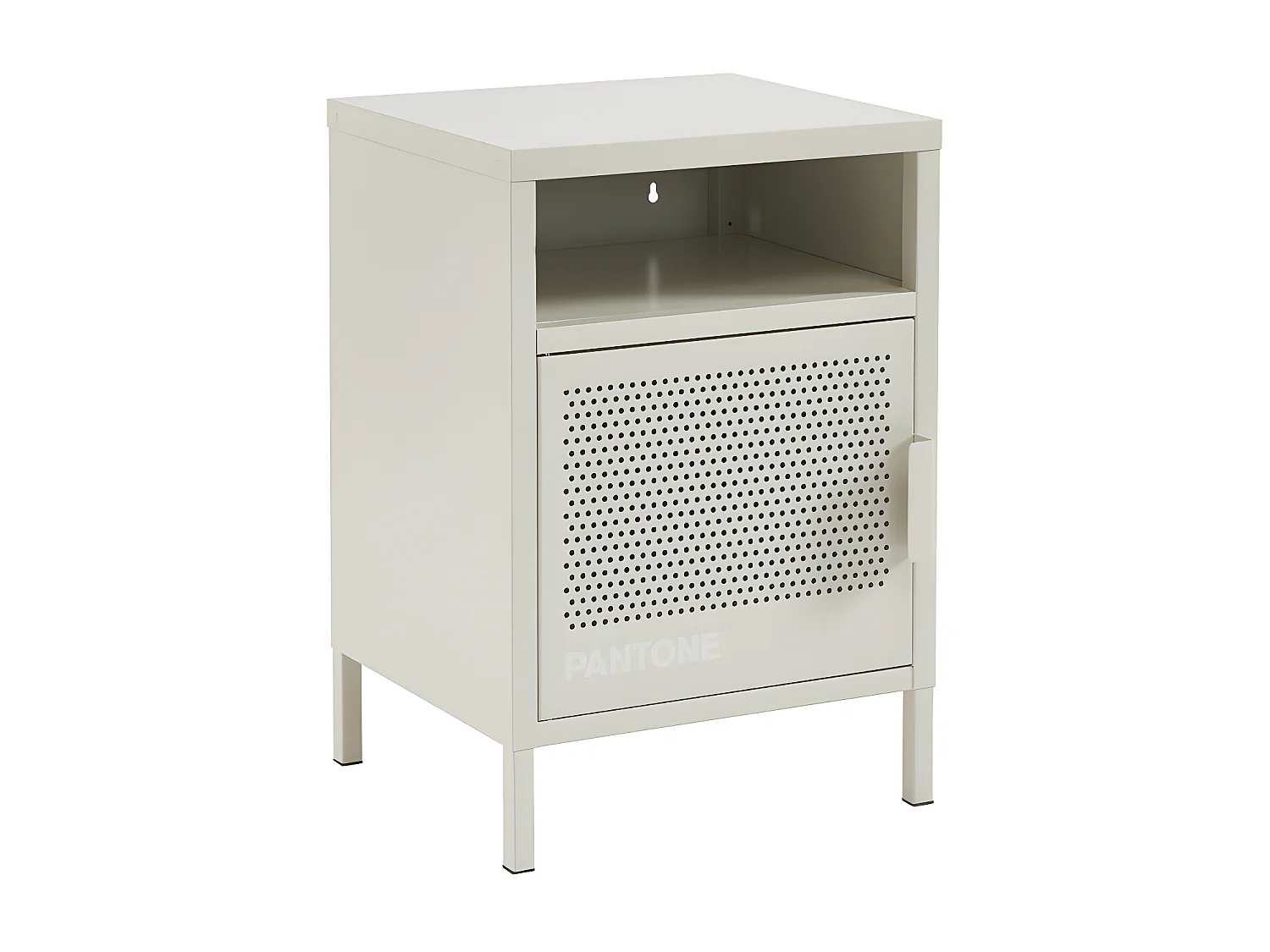 Nino - Table de chevet 1 porte en métal PANTONE - Beige