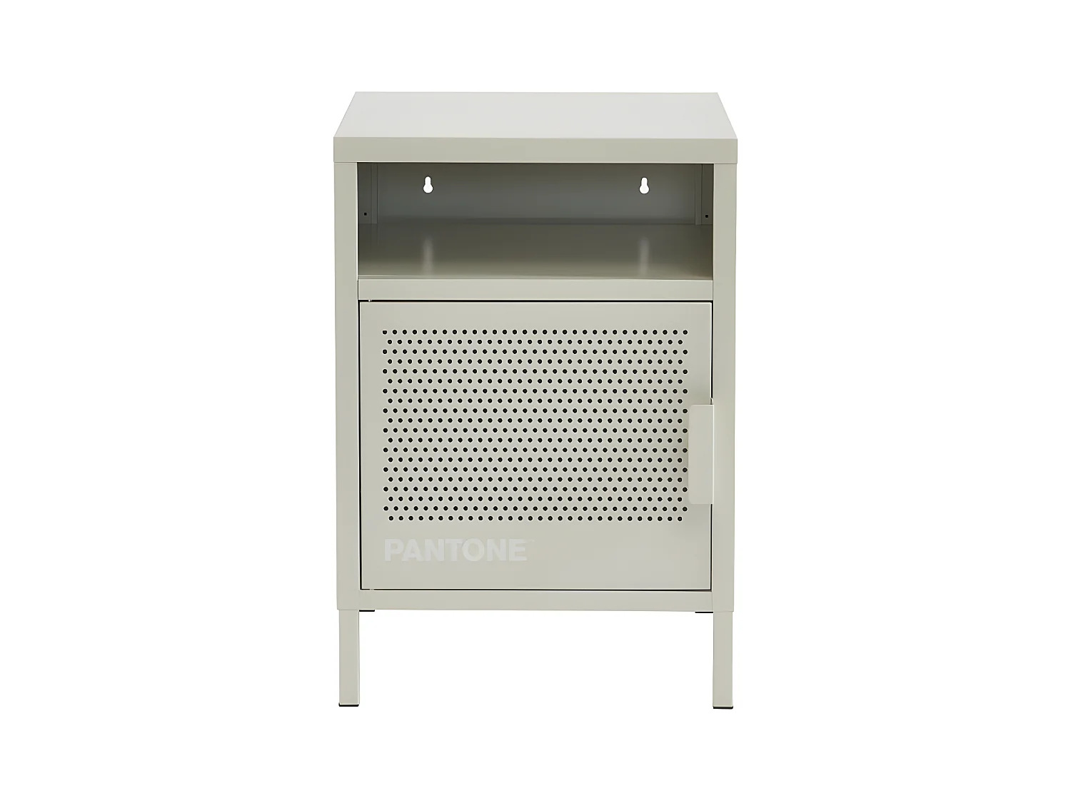 Nino - Table de chevet 1 porte en métal PANTONE - Beige
