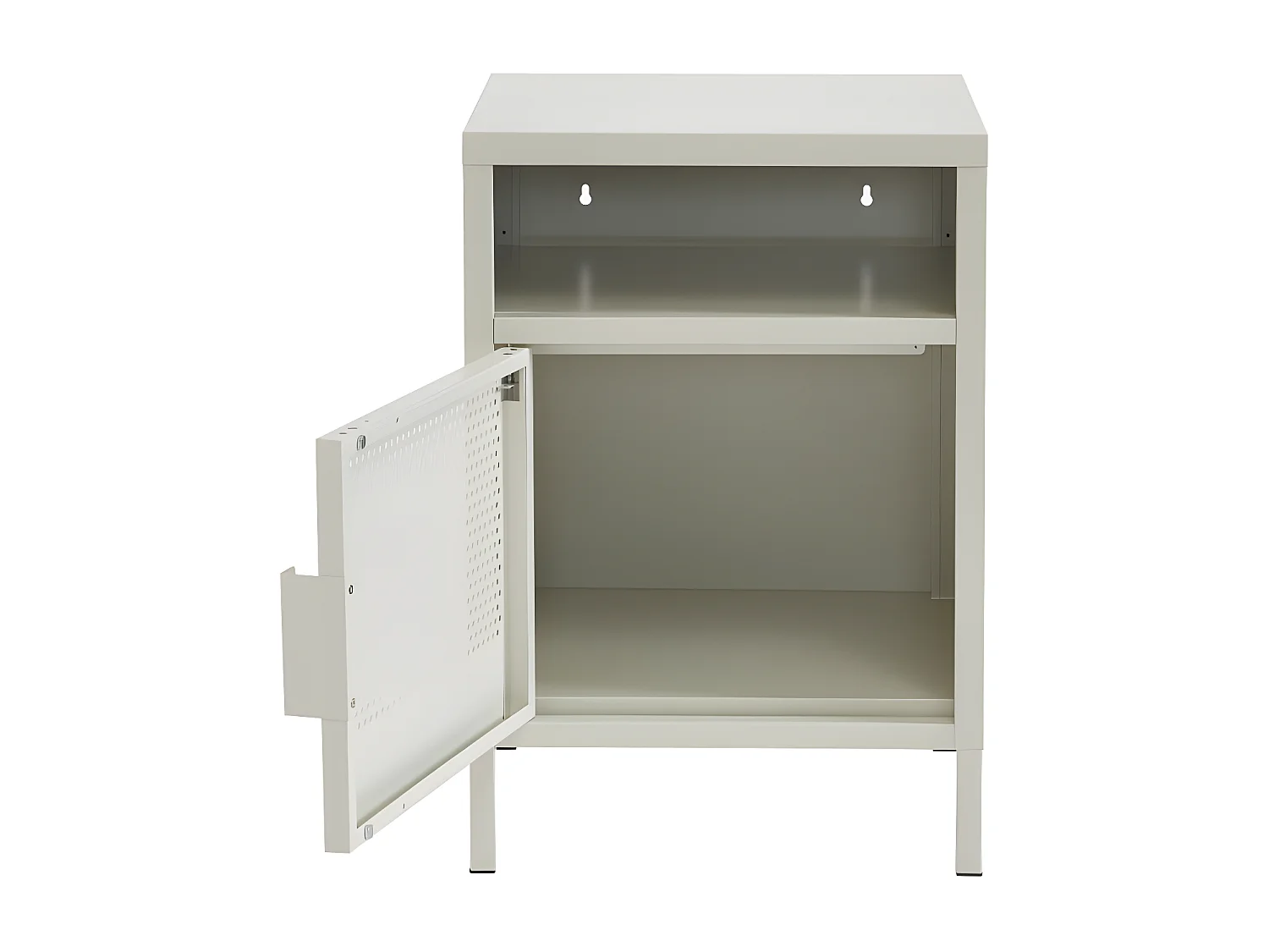 Nino - Table de chevet 1 porte en métal PANTONE - Beige