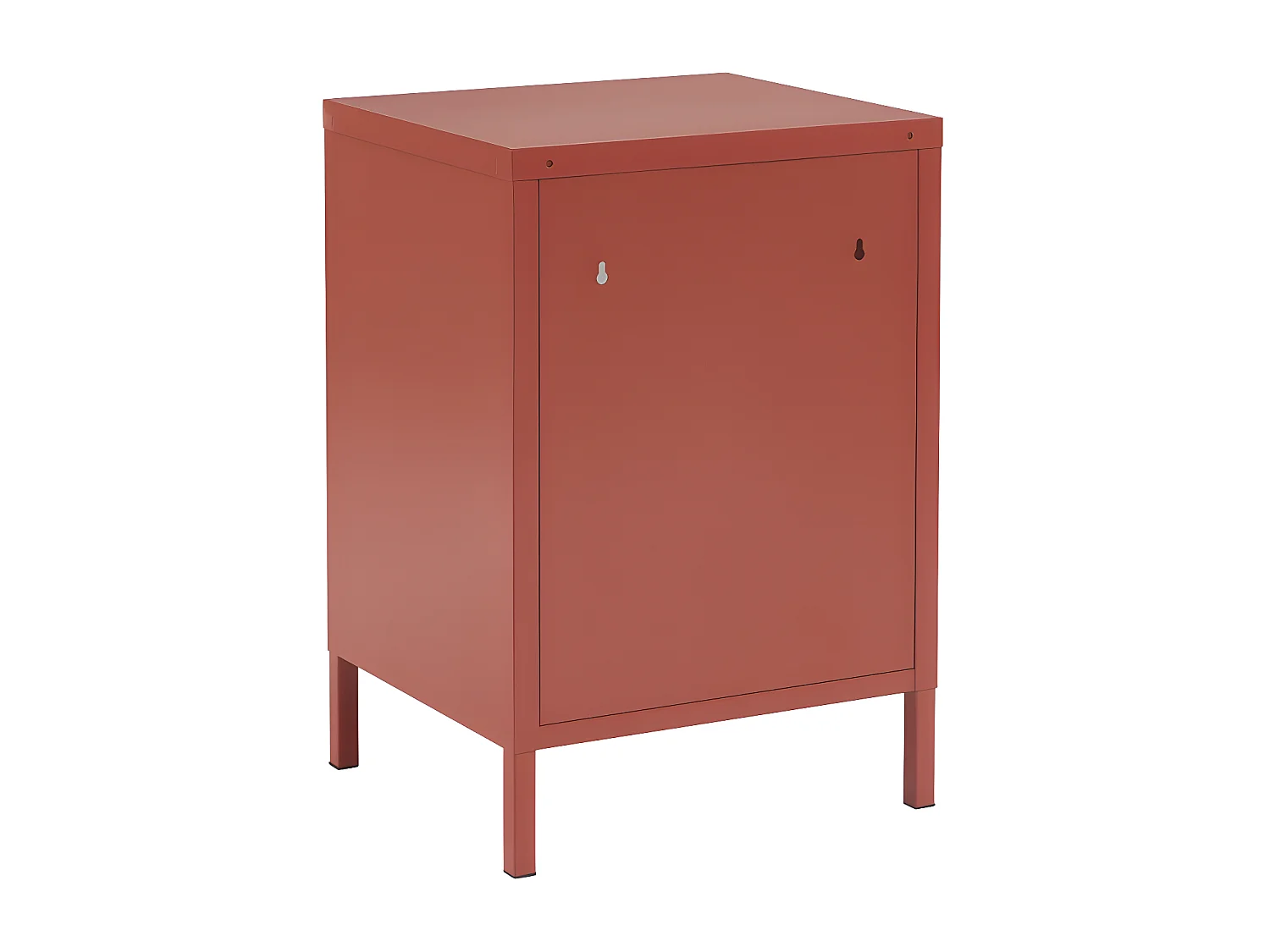 Nino - Table de chevet 1 porte en métal PANTONE - Terracotta