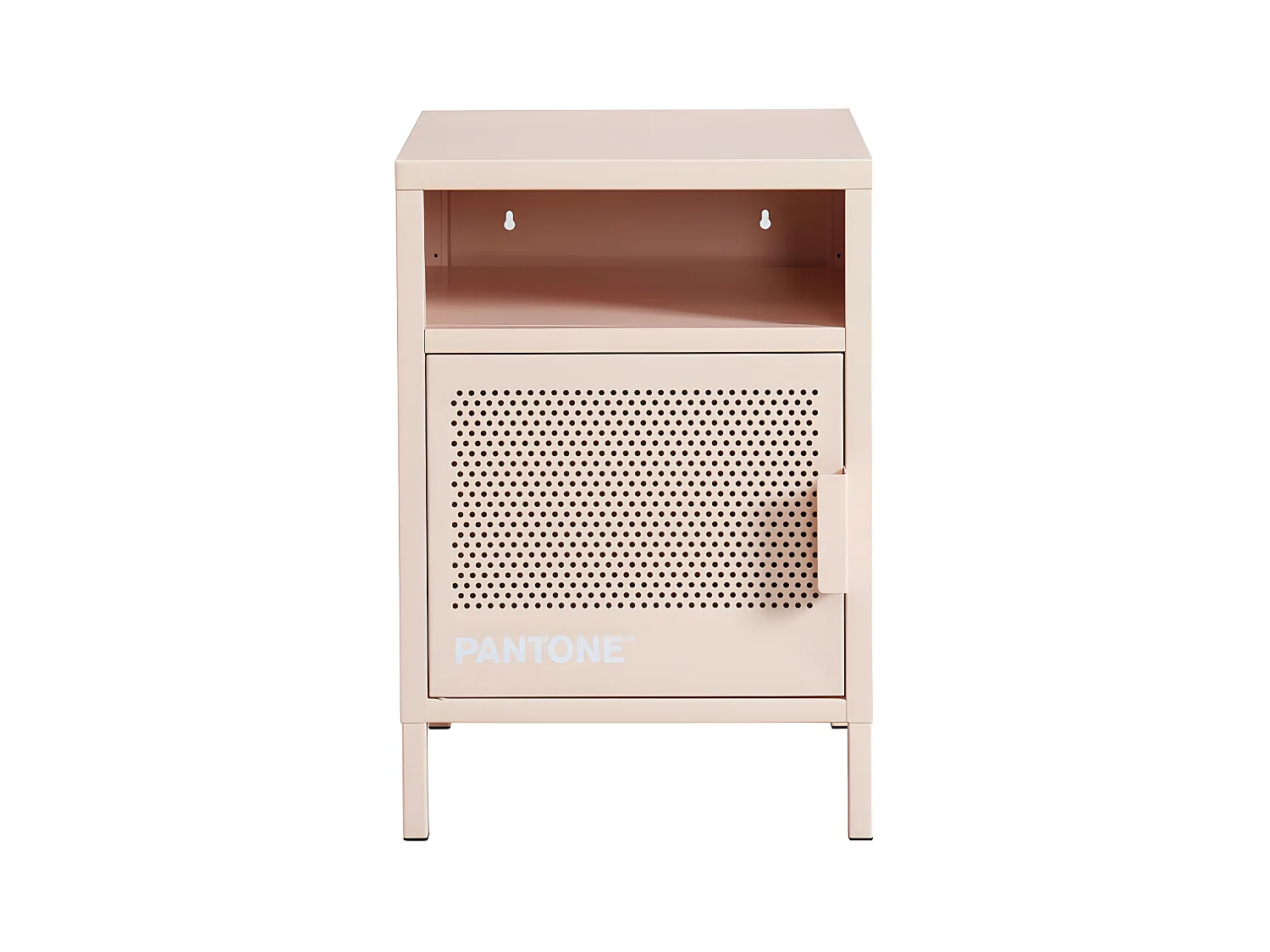 Nino - Table de chevet 1 porte en métal PANTONE - Rose blush