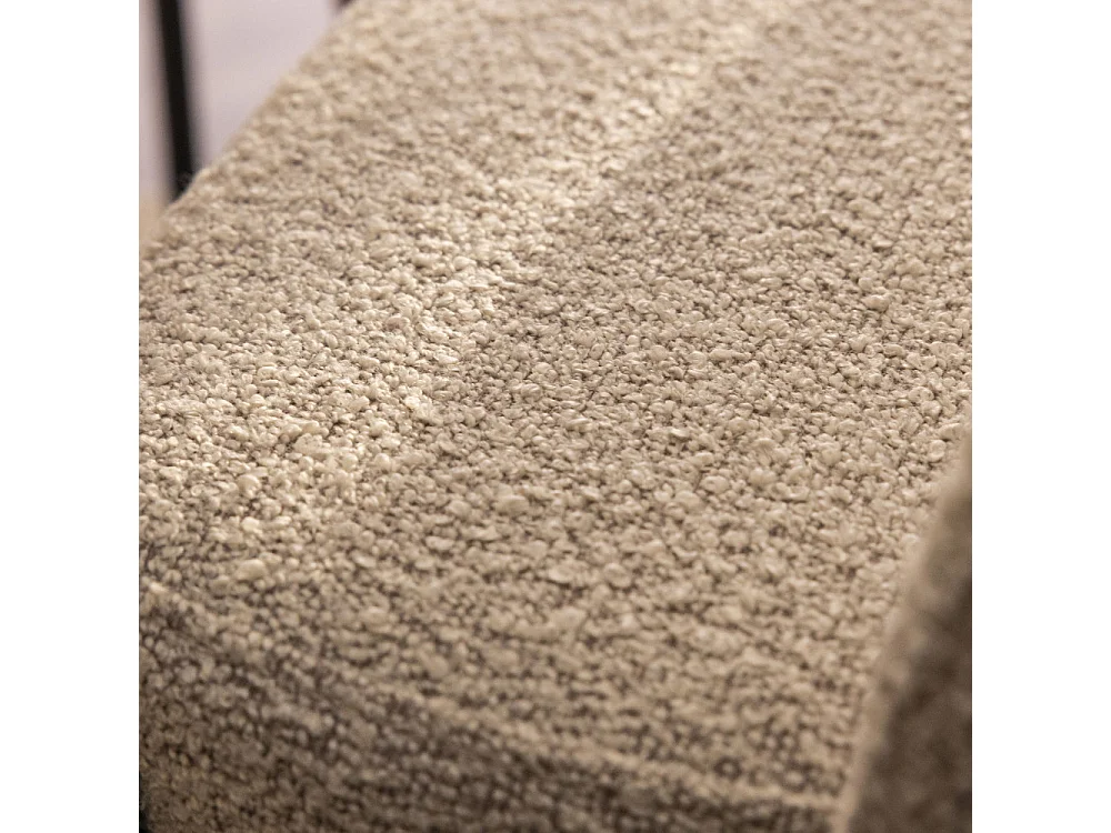 Soren - Lot de 2 chaises en tissu bouclette et métal - Beige chiné