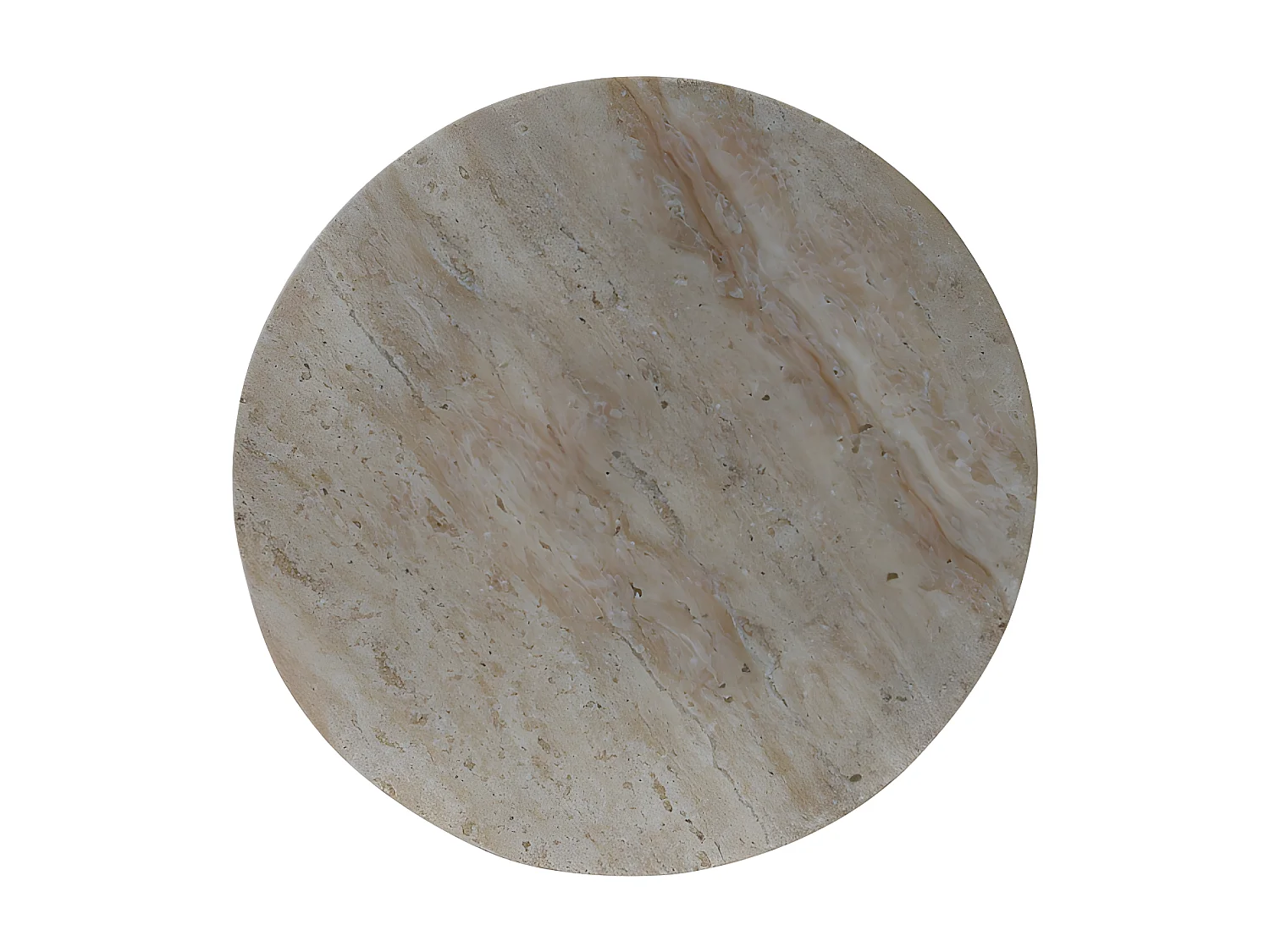 Radom - Tabouret effet travertin ø35cm - Beige