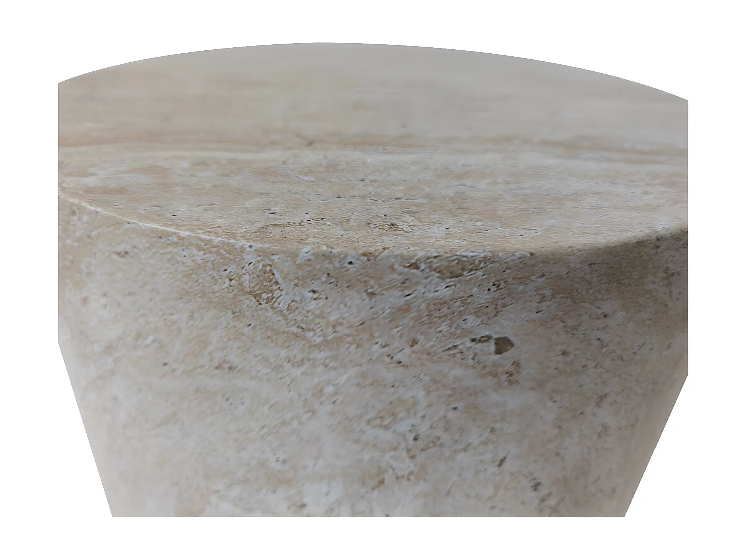 Radom - Tabouret effet travertin ø35cm - Beige