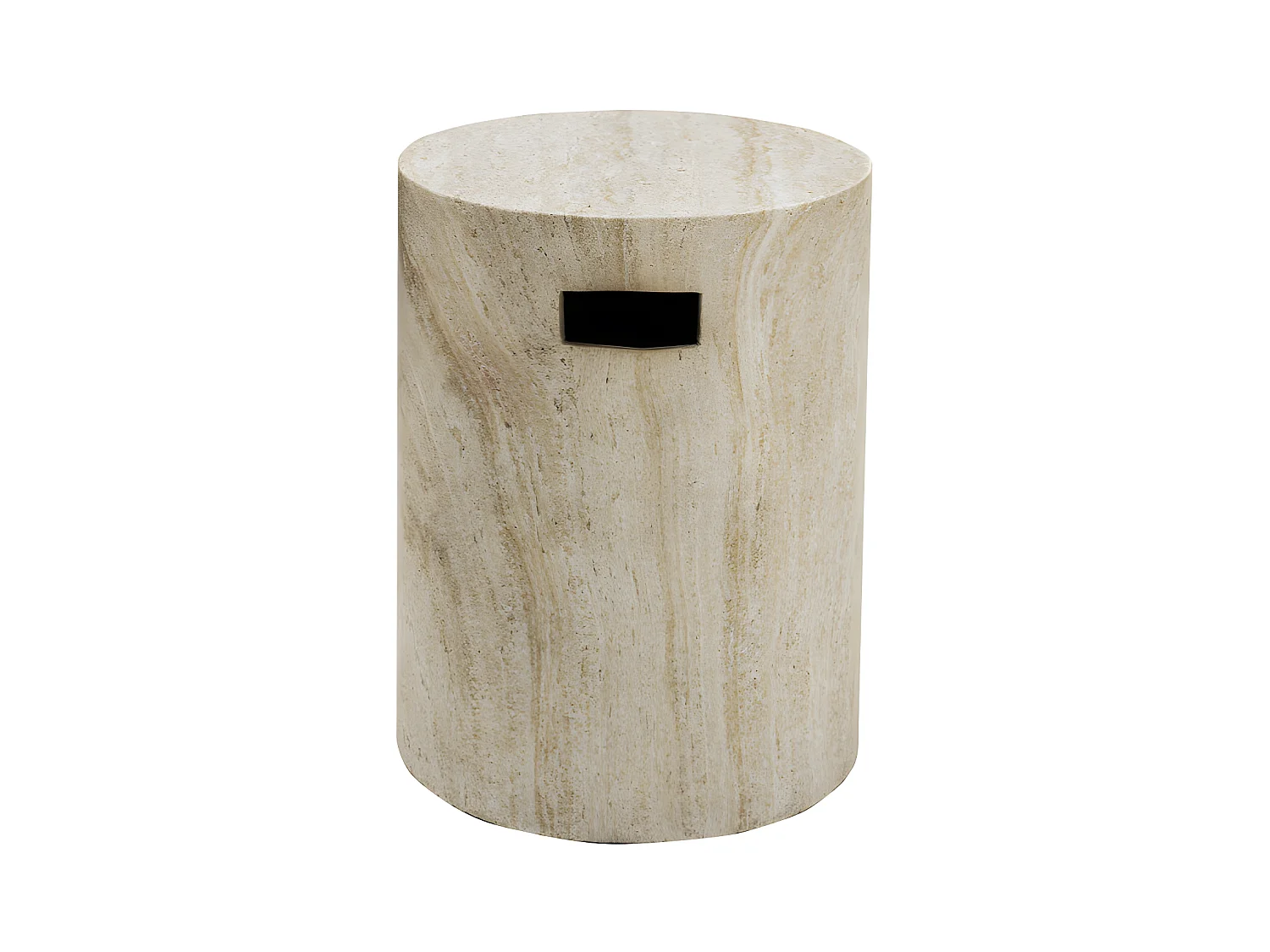 Radom - Tabouret effet travertin ø35cm - Beige