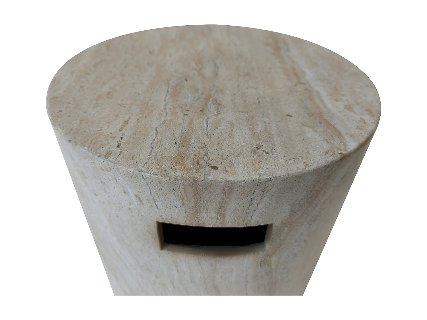 Radom - Tabouret effet travertin ø35cm - Beige