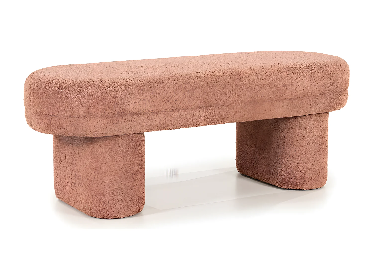 Rama - Banc arrondi en tissu L120cm - Terracotta