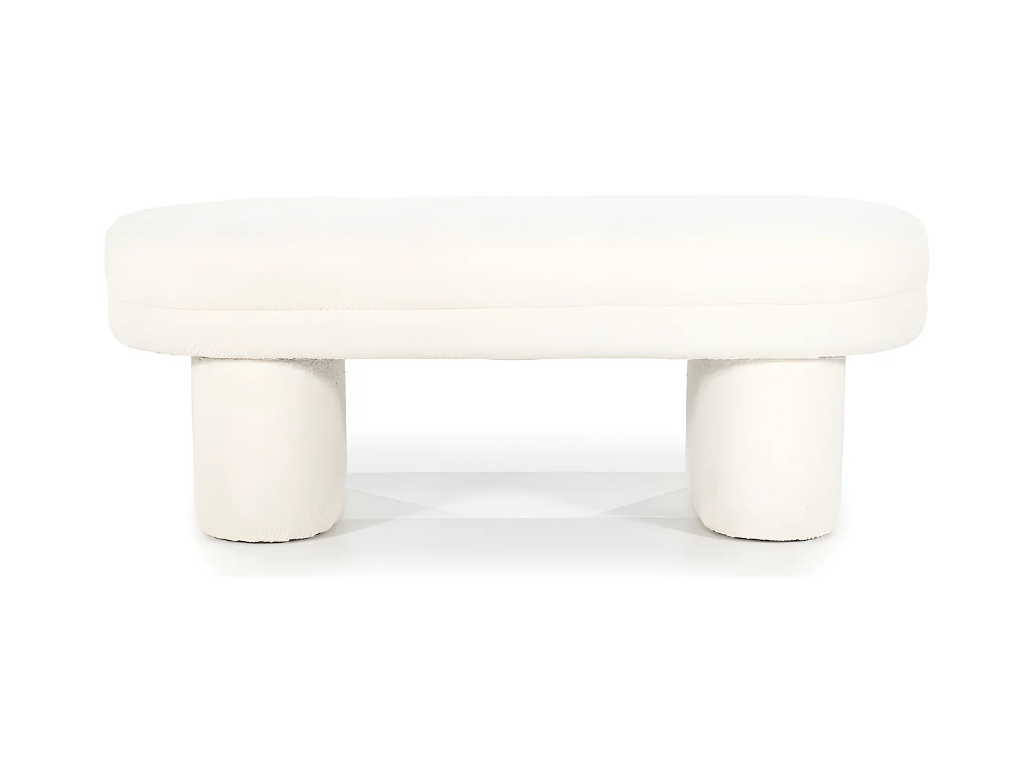 Rama - Banc arrondi en tissu L120cm - Beige