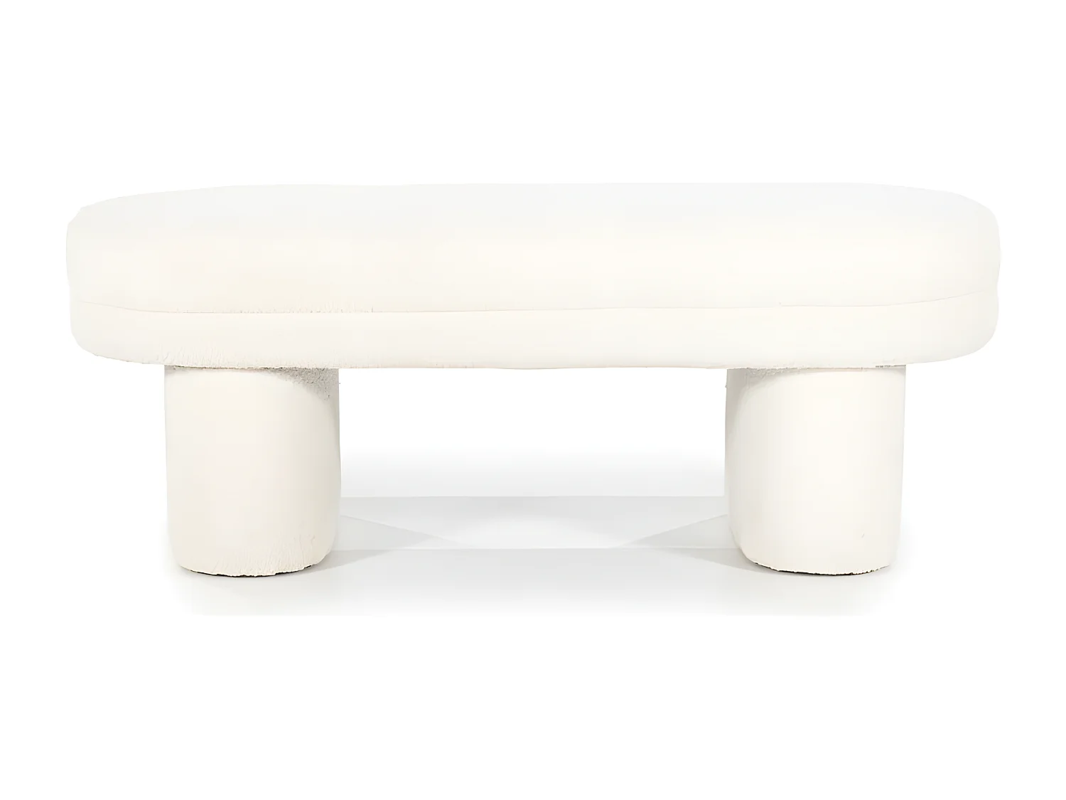 Rama - Banc arrondi en tissu L120cm - Beige