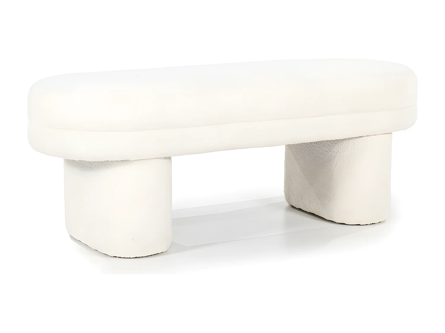 Rama - Banc arrondi en tissu L120cm - Beige