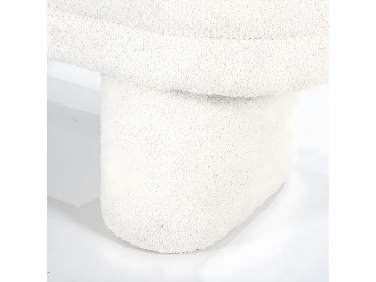 Rama - Banc arrondi en tissu L120cm - Beige