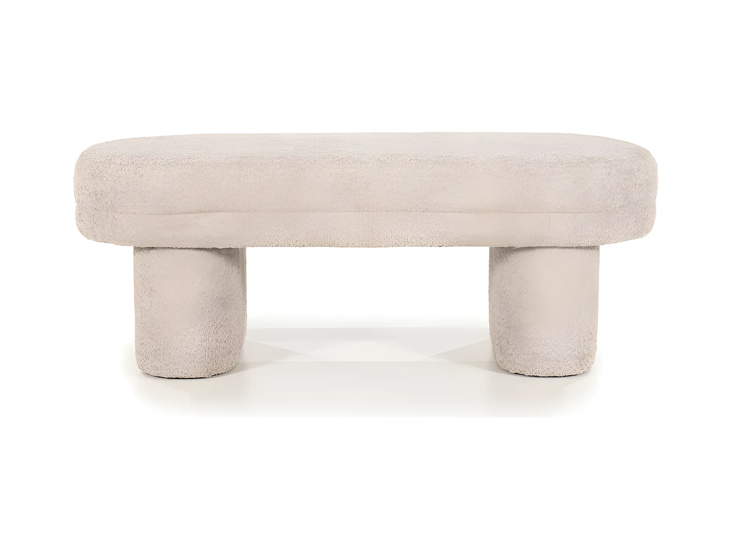 Rama - Banc arrondi en tissu L120cm - Taupe