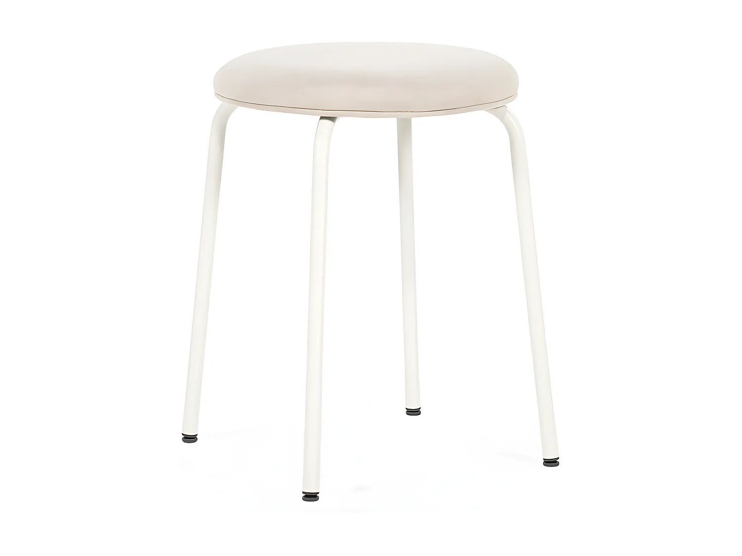 Skola - Lot de 2 tabourets ronds en tissu et métal ø37cm - Beige