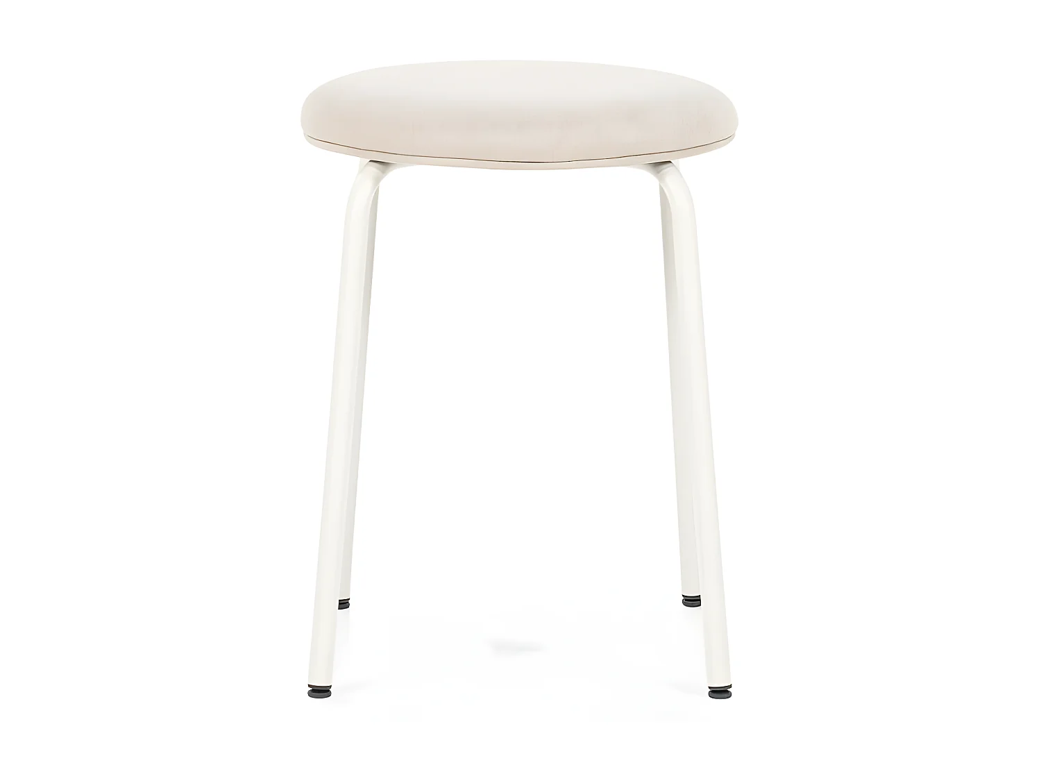 Skola - Lot de 2 tabourets ronds en tissu et métal ø37cm - Beige