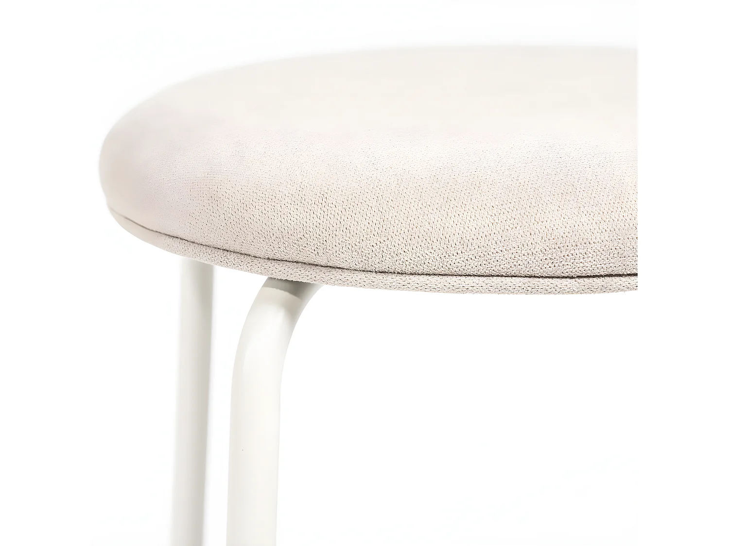 Skola - Lot de 2 tabourets ronds en tissu et métal ø37cm - Beige