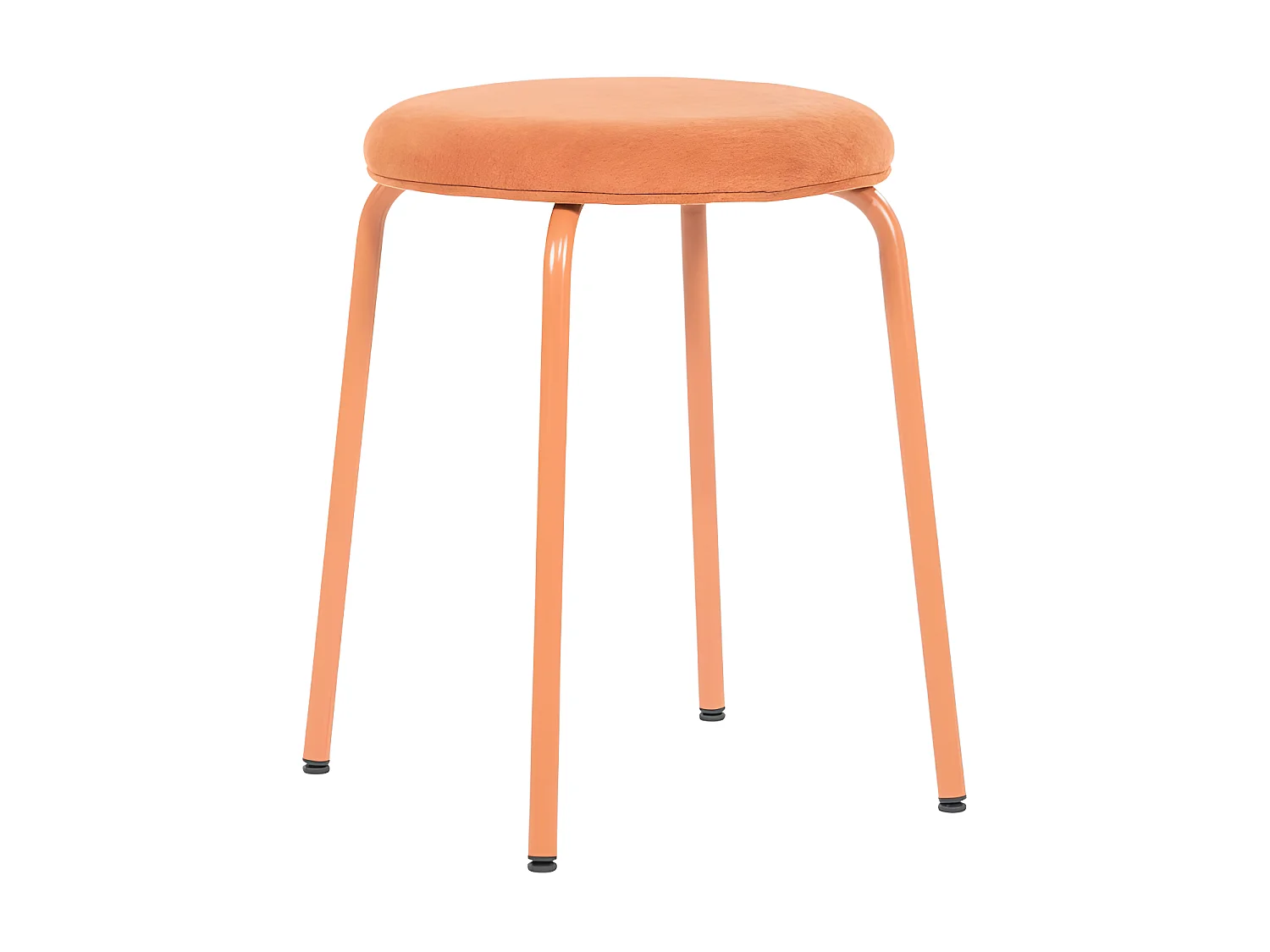 Skola - Lot de 2 tabourets ronds en tissu et métal ø37cm - Terracotta