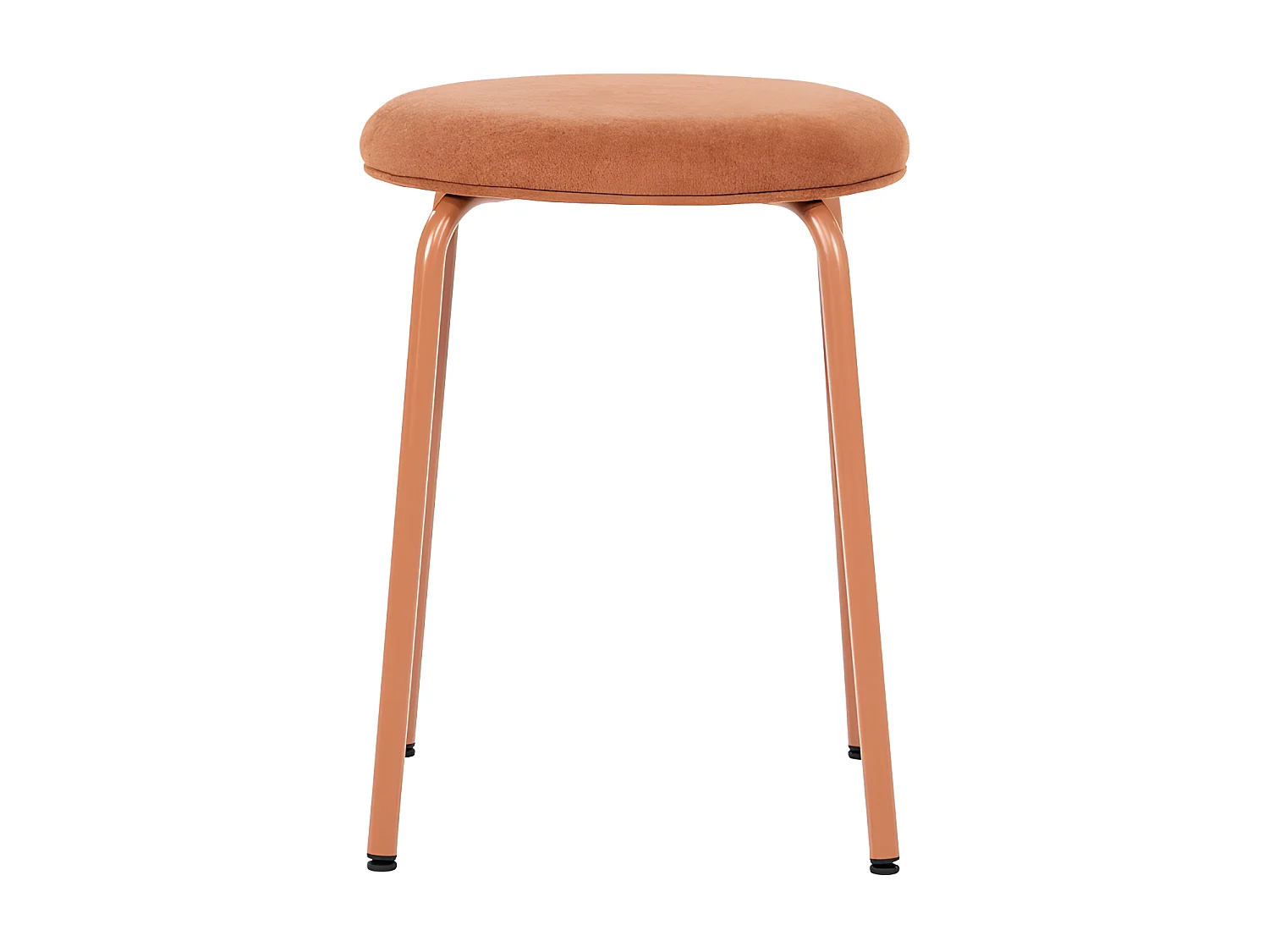 Skola - Lot de 2 tabourets ronds en tissu et métal ø37cm - Terracotta