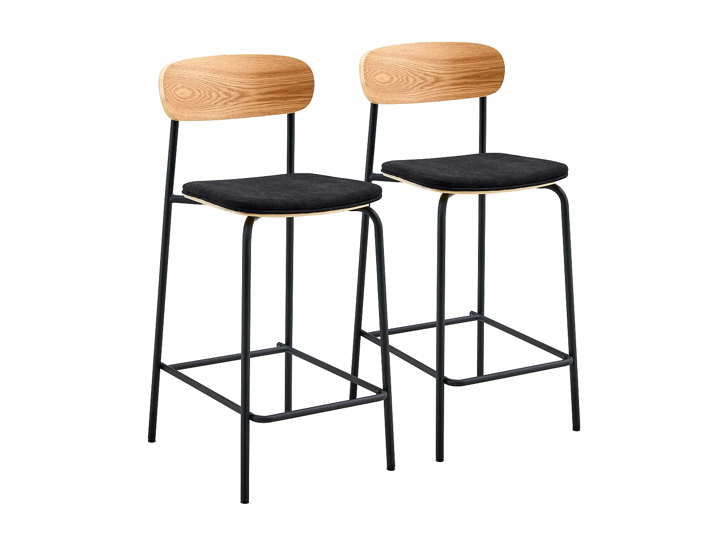 Lot de 2 chaises hautes en bois noir