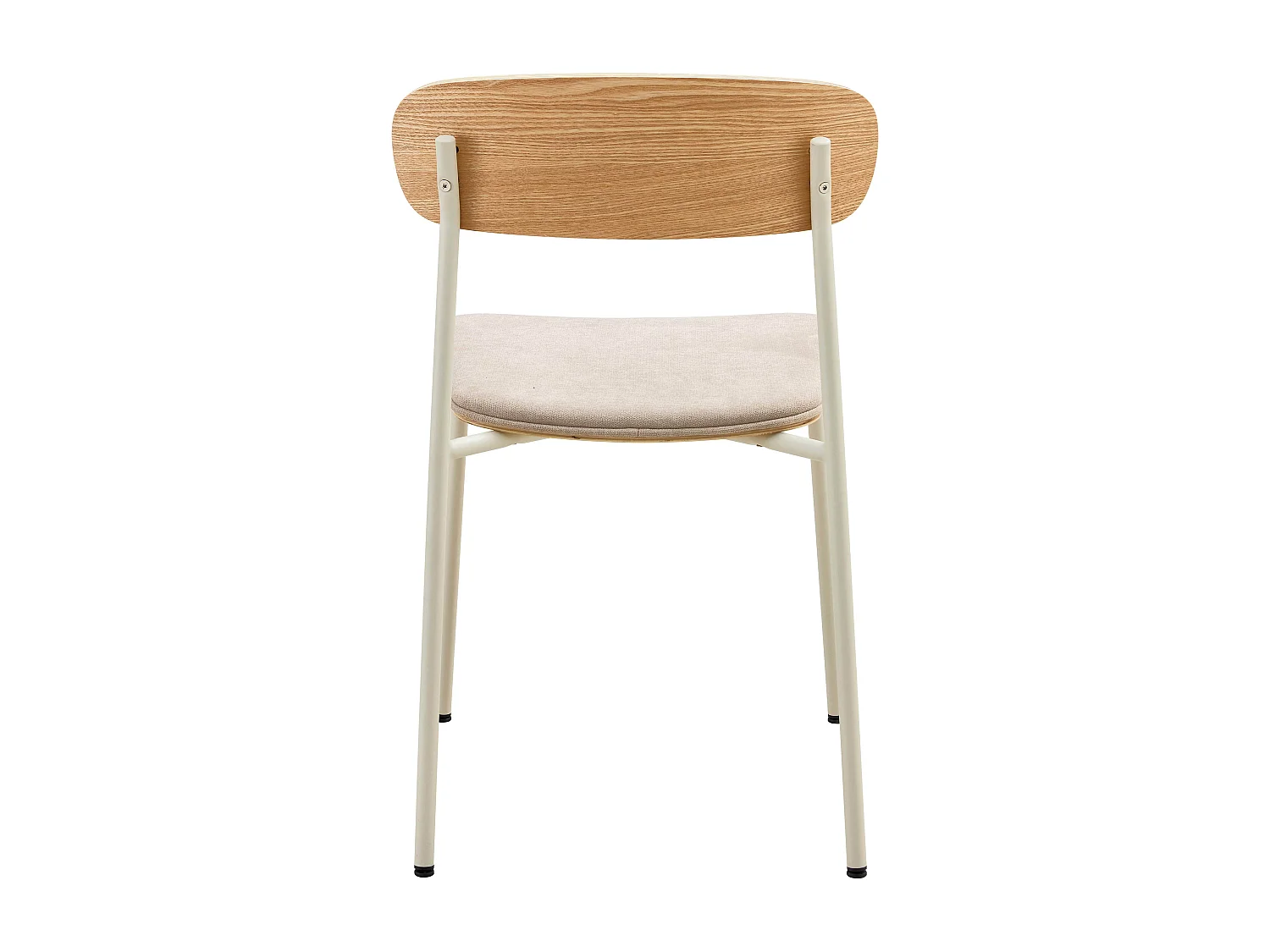 Lot de 2 chaises empilables en bois beige