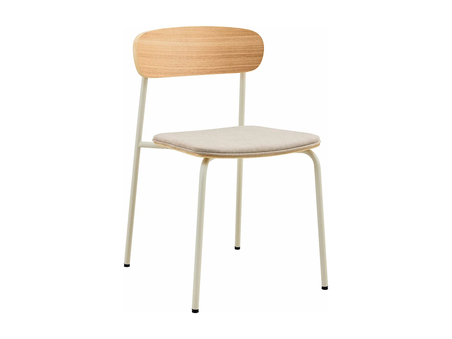 Set van 2 stapelbare beige houten stoelen