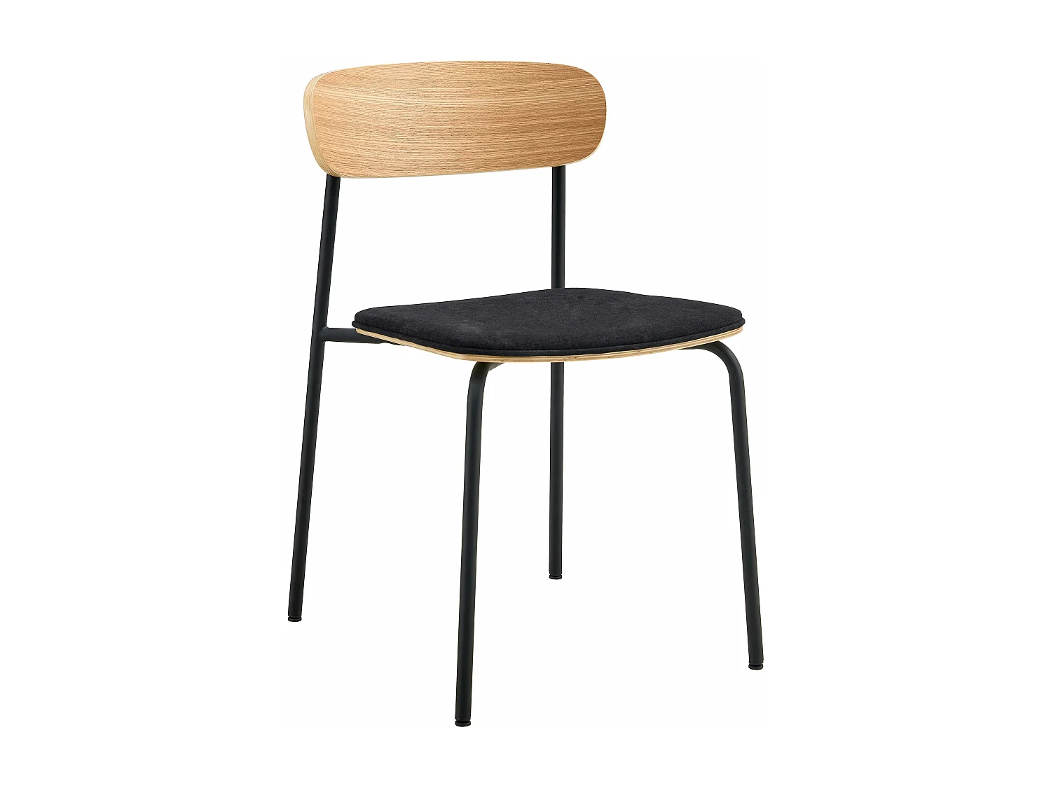 Lot de 2 chaises empilables en bois noir