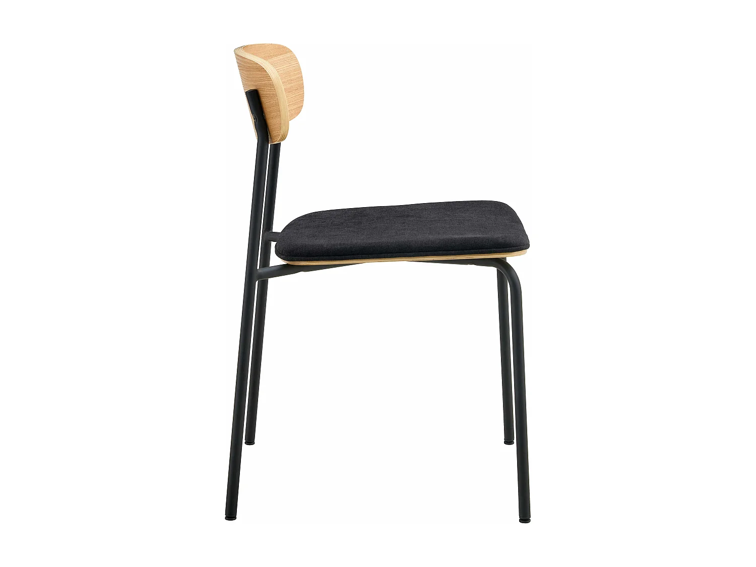 Lot de 2 chaises empilables en bois noir