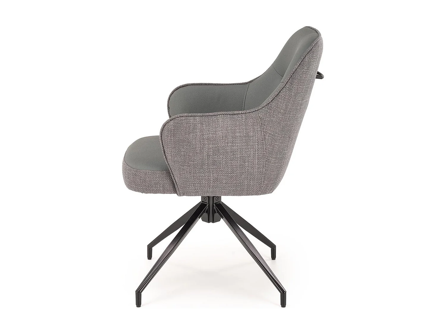 Chaise design grise pivotante tissu et éco-cuir Berry