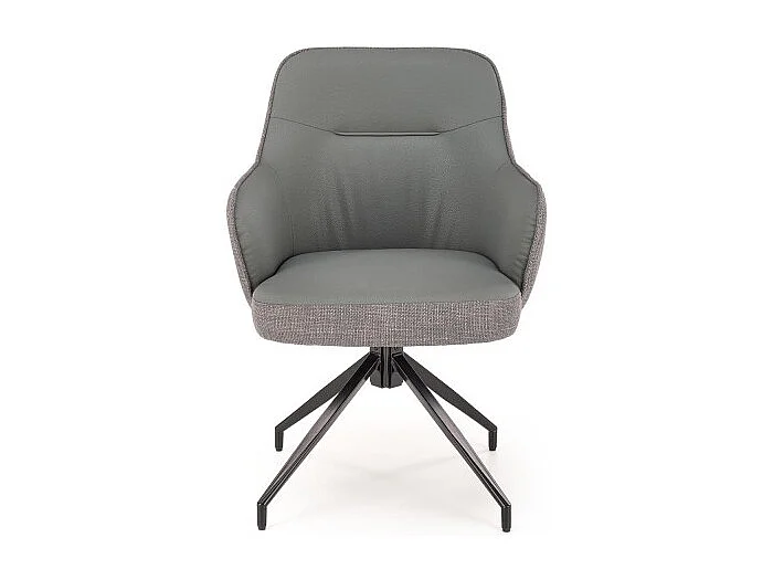 Chaise design grise pivotante tissu et éco-cuir Berry
