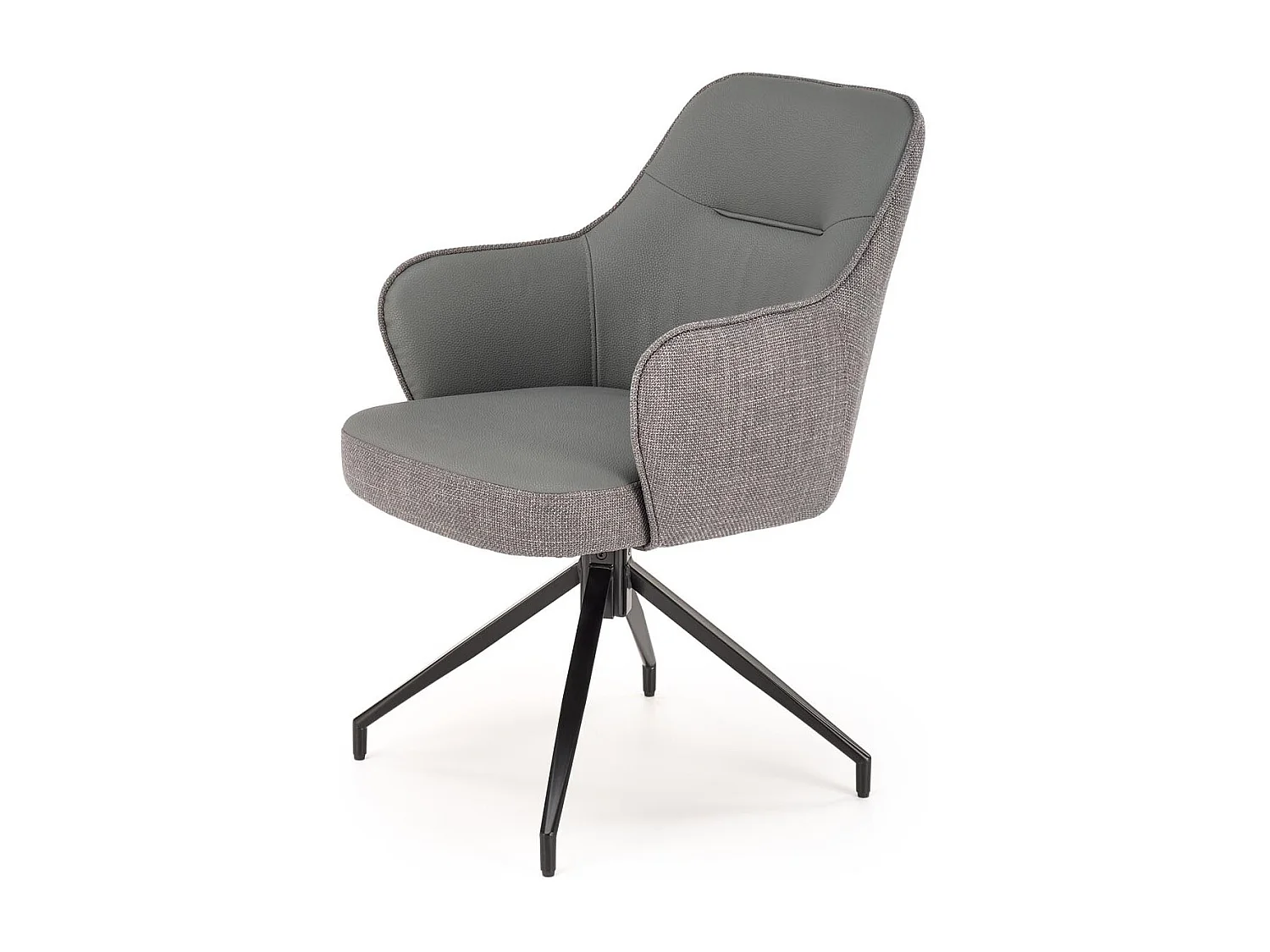 Chaise design grise pivotante tissu et éco-cuir Berry