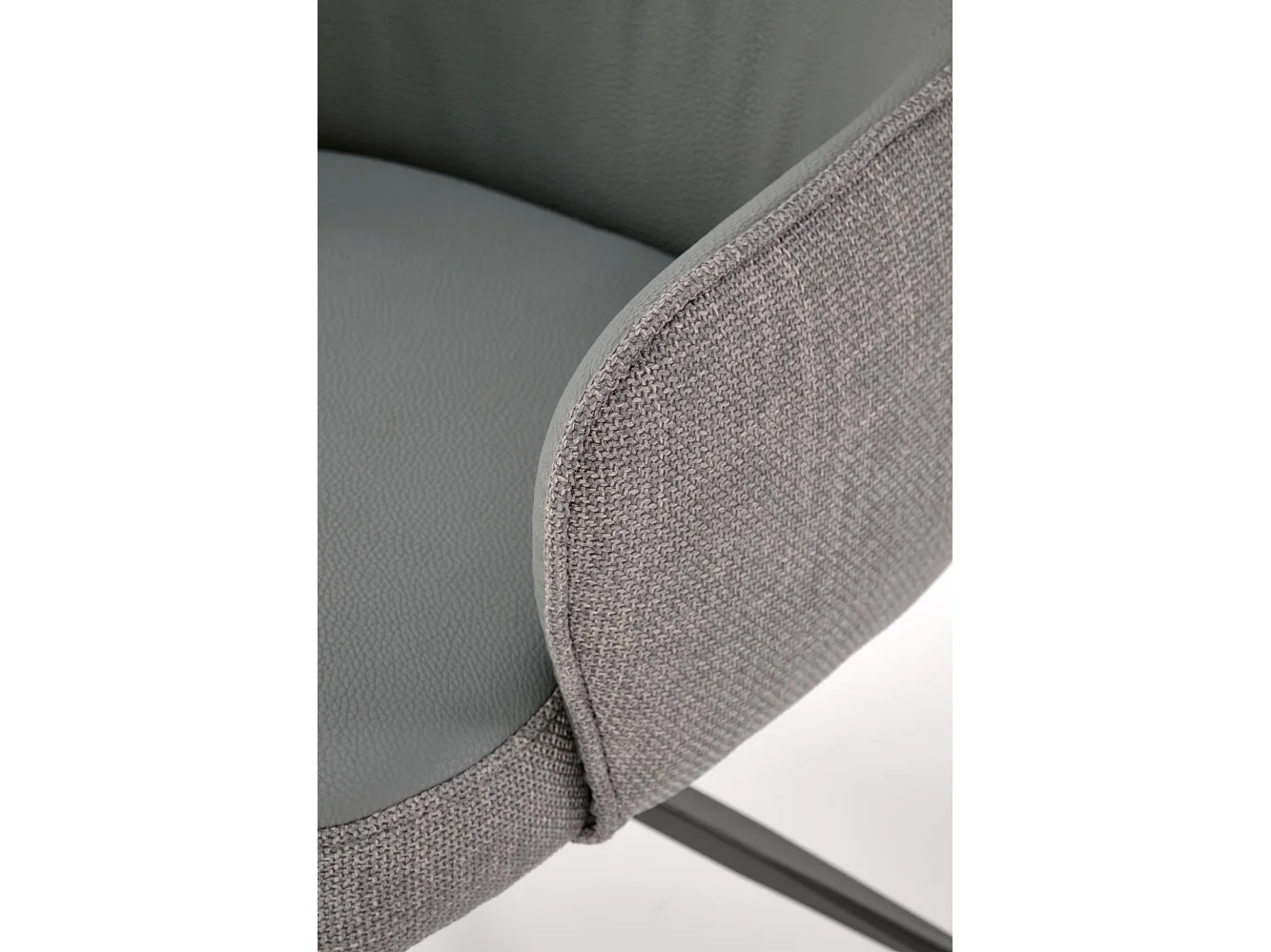 Chaise design grise pivotante tissu et éco-cuir Berry