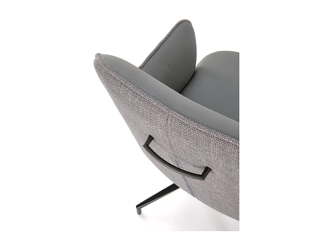 Chaise design grise pivotante tissu et éco-cuir Berry