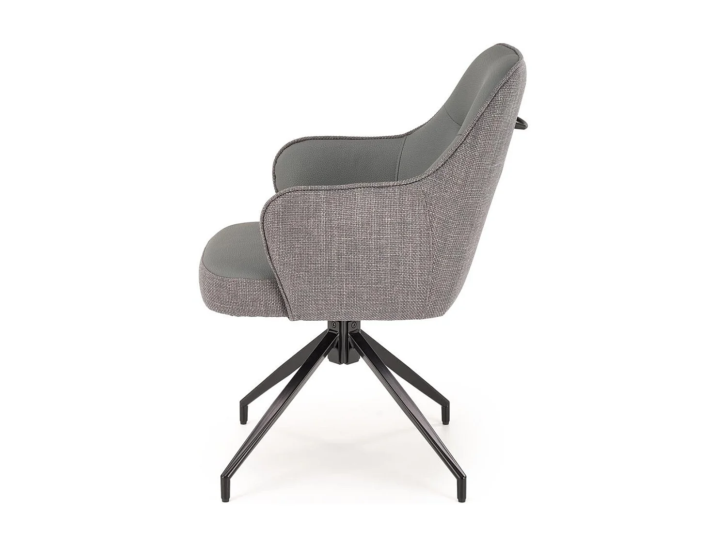 Chaise design grise pivotante tissu et éco-cuir Berry