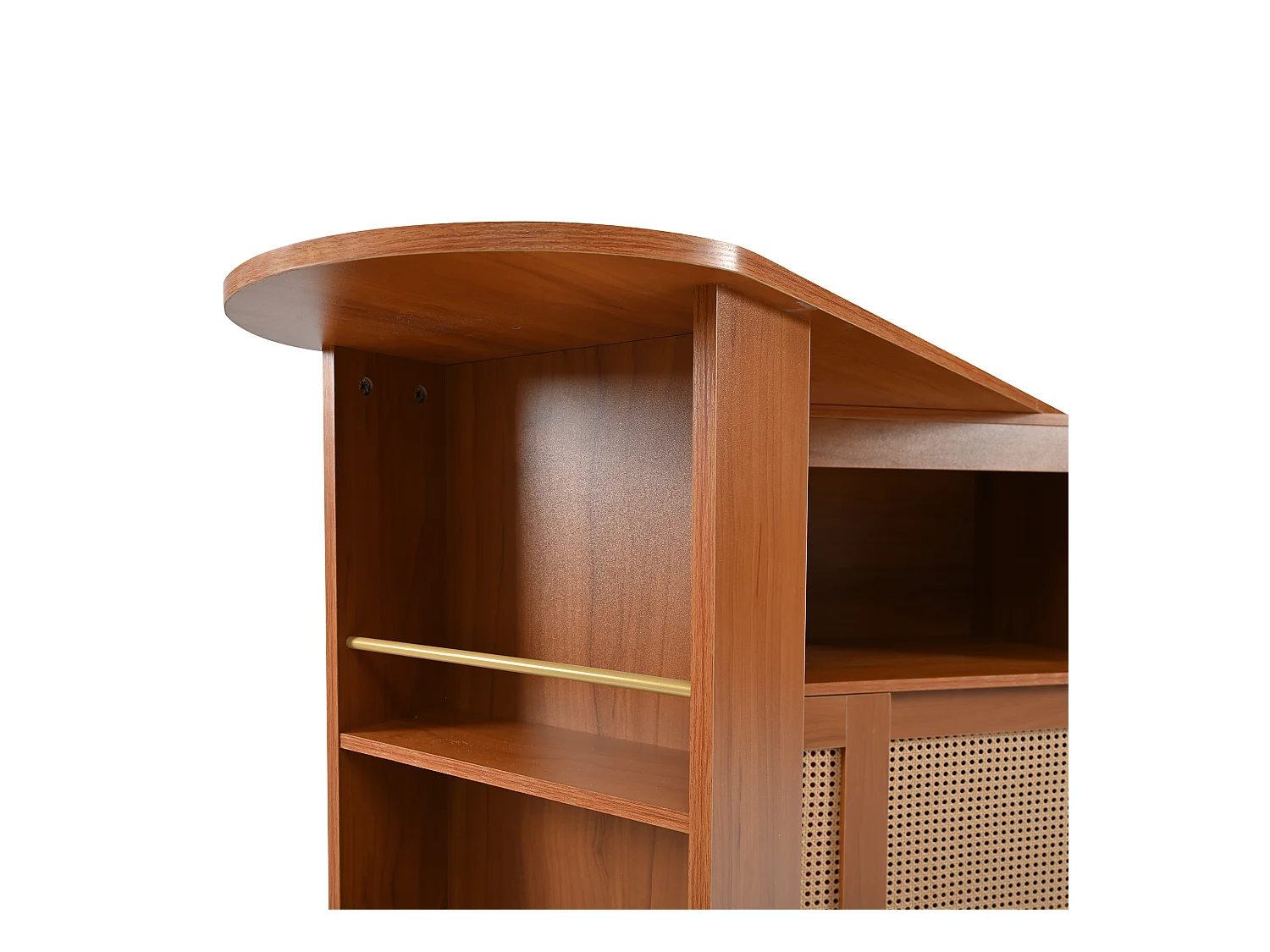 Buffet、Drehbare und ausziehbare Barmöbel – mit verstellbaren Regalen – Vintage-Charme – Braun