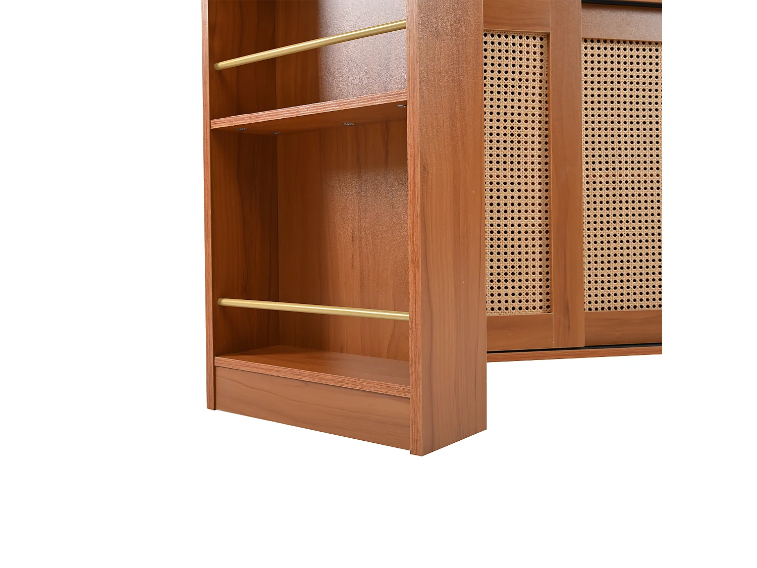 Buffet、Drehbare und ausziehbare Barmöbel – mit verstellbaren Regalen – Vintage-Charme – Braun