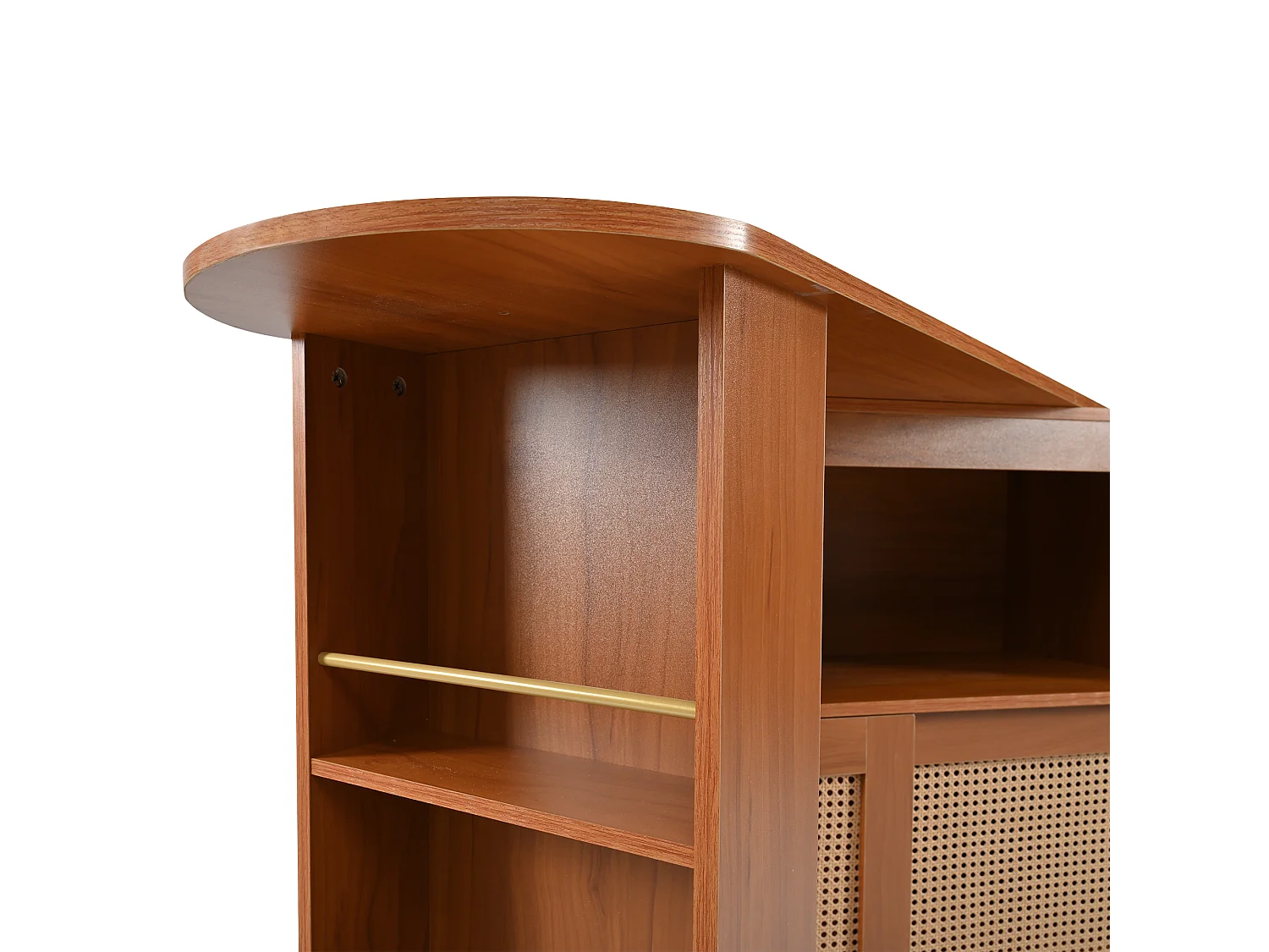 Buffet、Meuble de bar pivotant et escamotable - avec étagères réglables - charme vintage - Marron