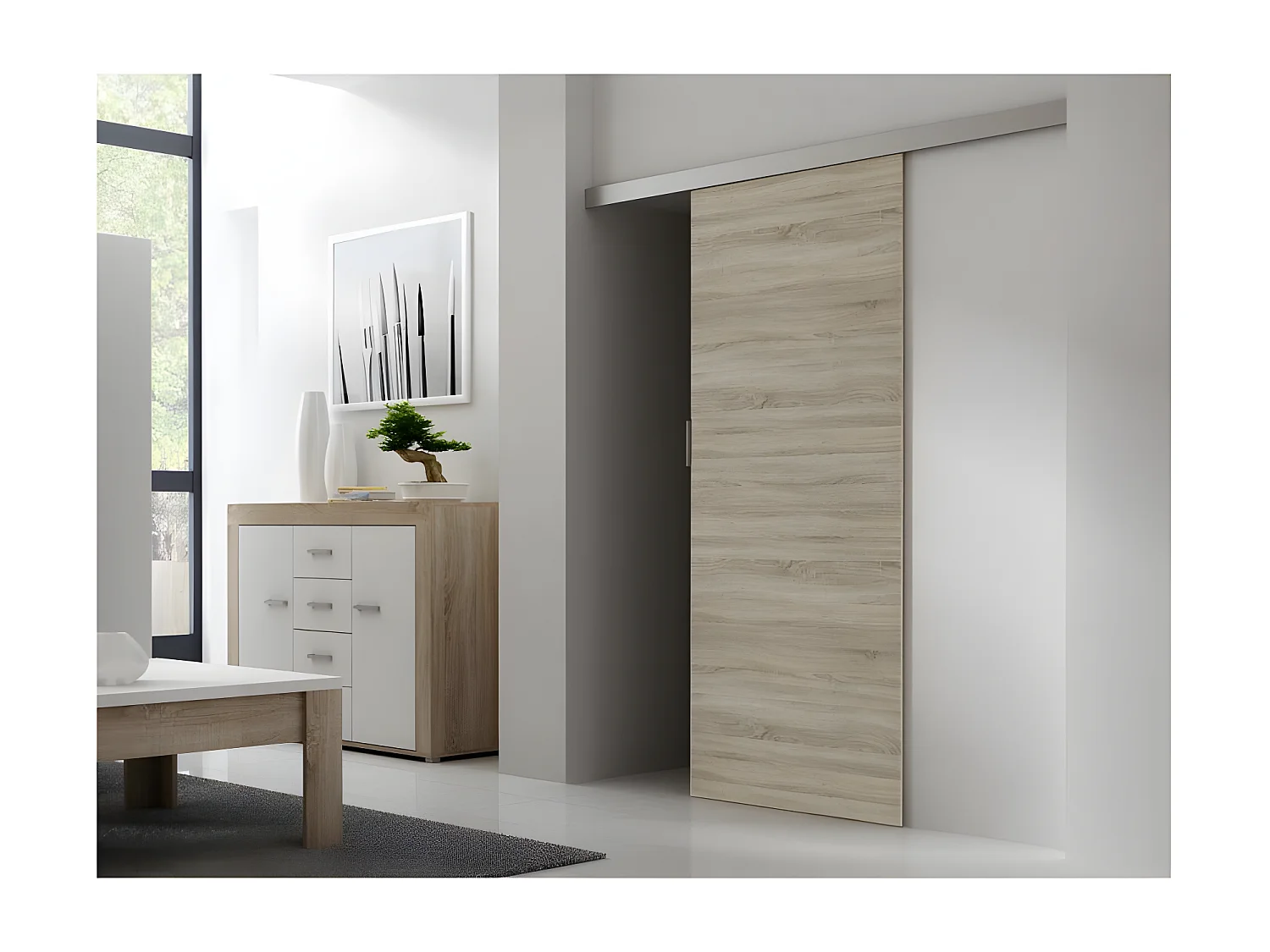 GREGGIO - Porte coulissante murale style moderne salon/chambre à coucher - 205x86cm