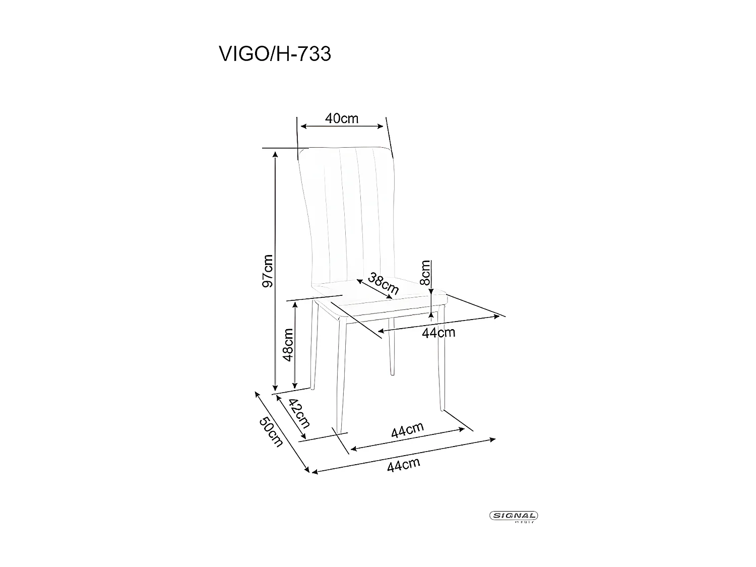 Chaise H733/Tissu/Gris&Noir